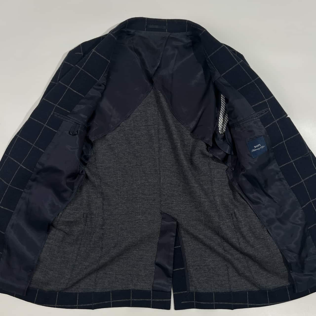 SHIPS シップス Tailoring Style チェック 段返3B テーラード 
