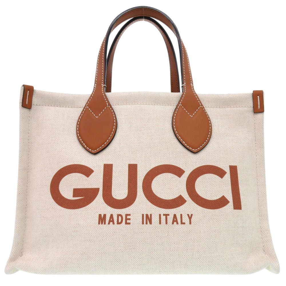 新品同様 グッチ プリント ミディアムトート 772144 2way キャンバス