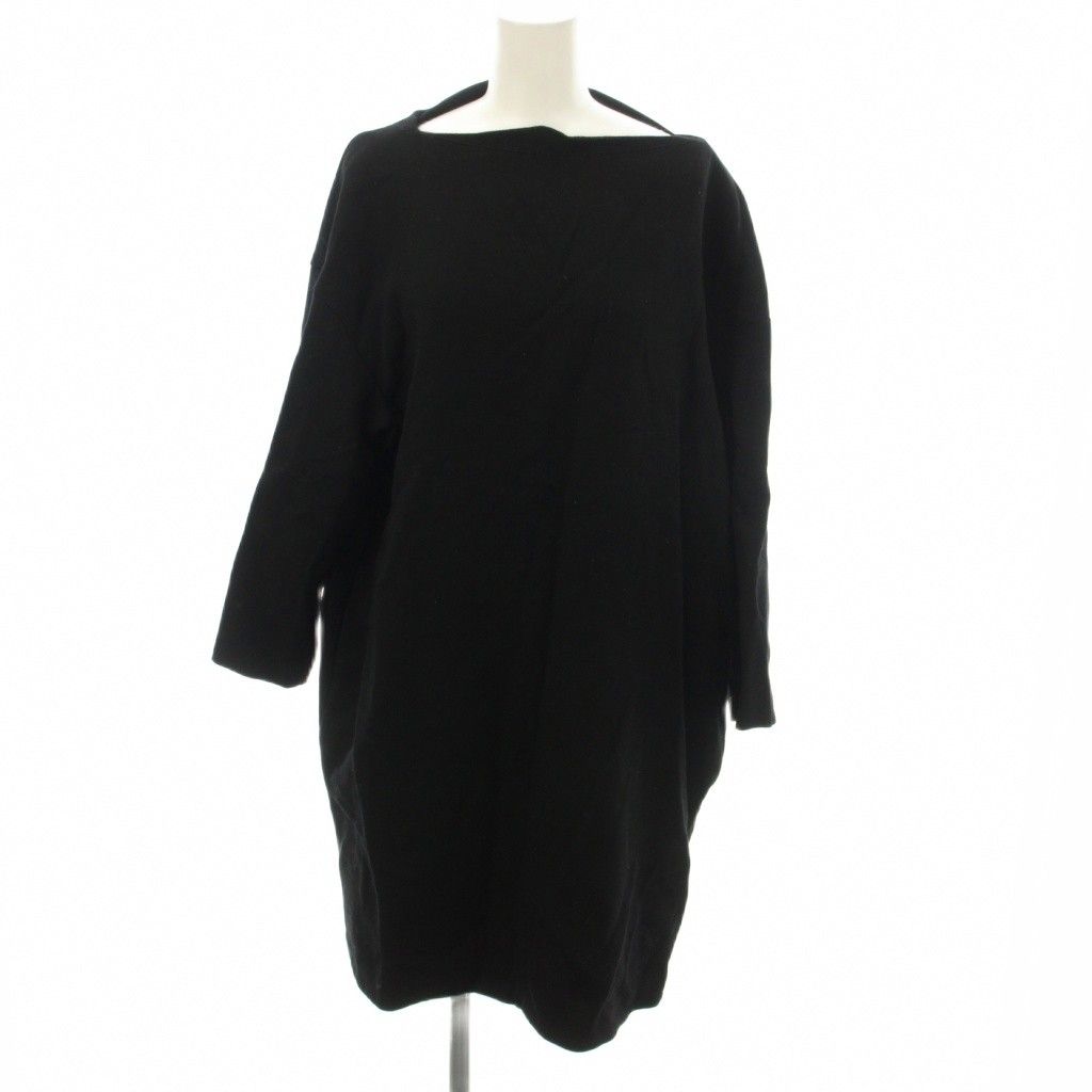 エンフォルド　ワンピース エンフォルド ENFOLD ワンピース ウール 36 黒 無地 ボートネック 七分