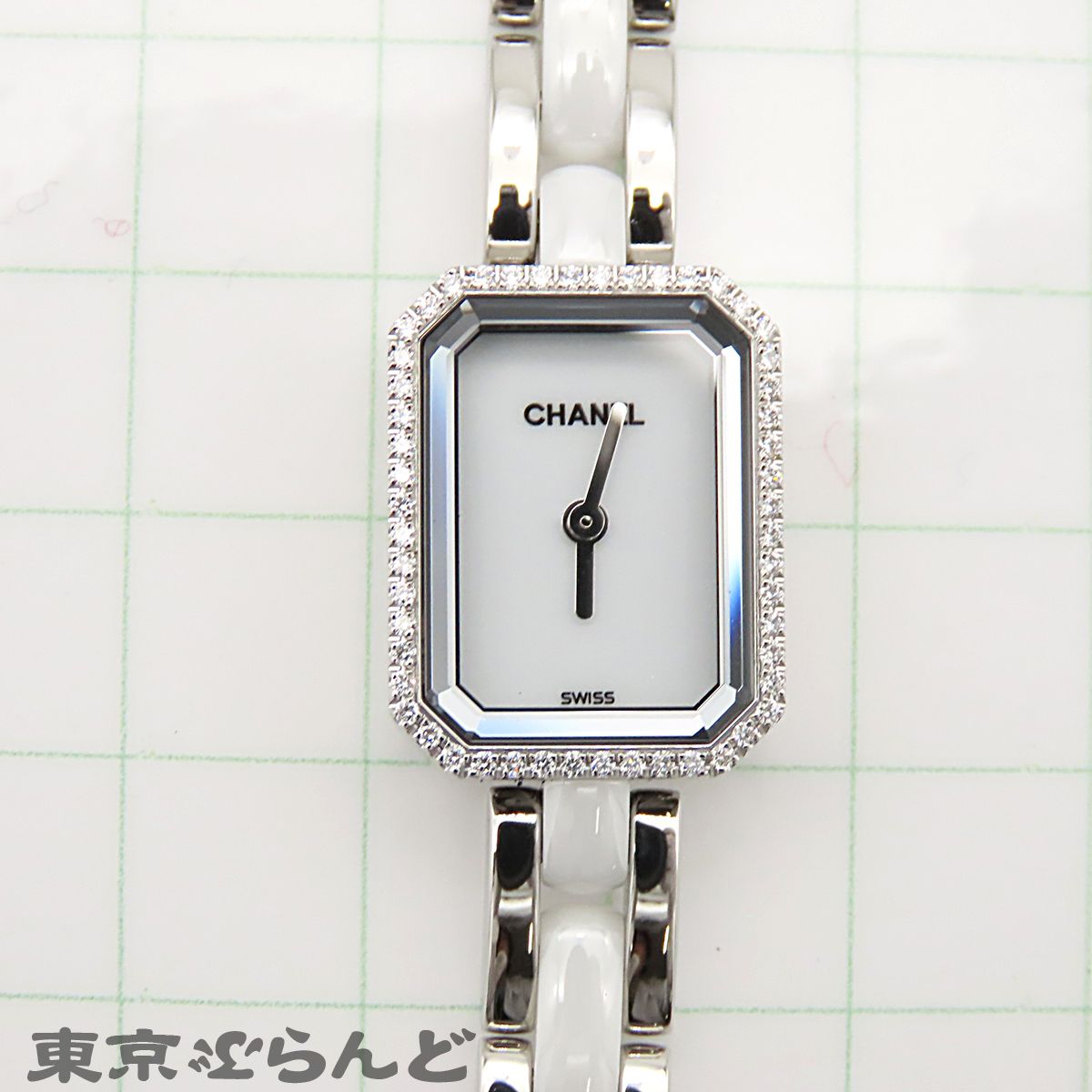 シャネル CHANEL プルミエール セラミック H2132 ホワイト SS ベゼル 