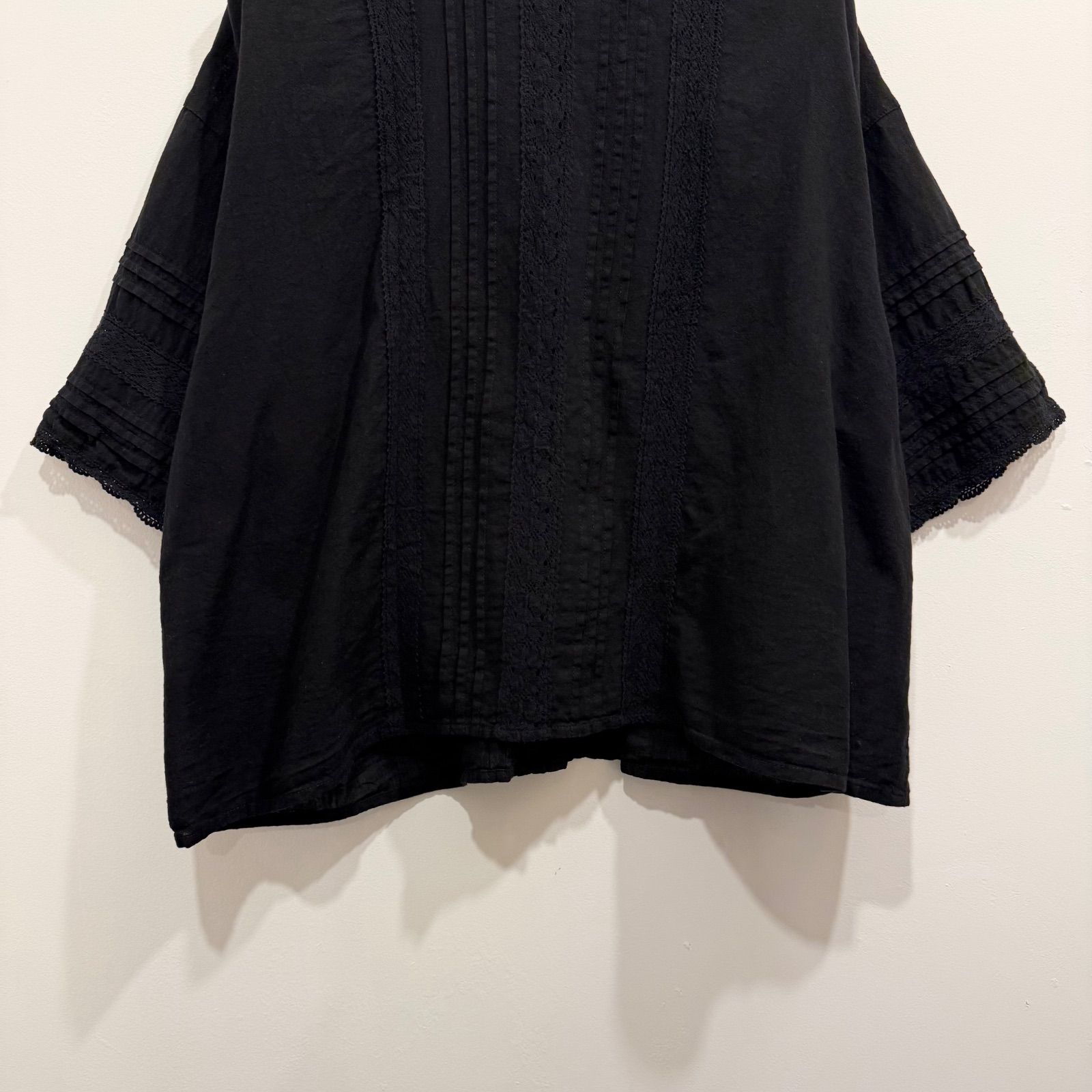 kazumi × samansa mos2 前後2WAYブラウス コラボ ブラック 刺繍 レース