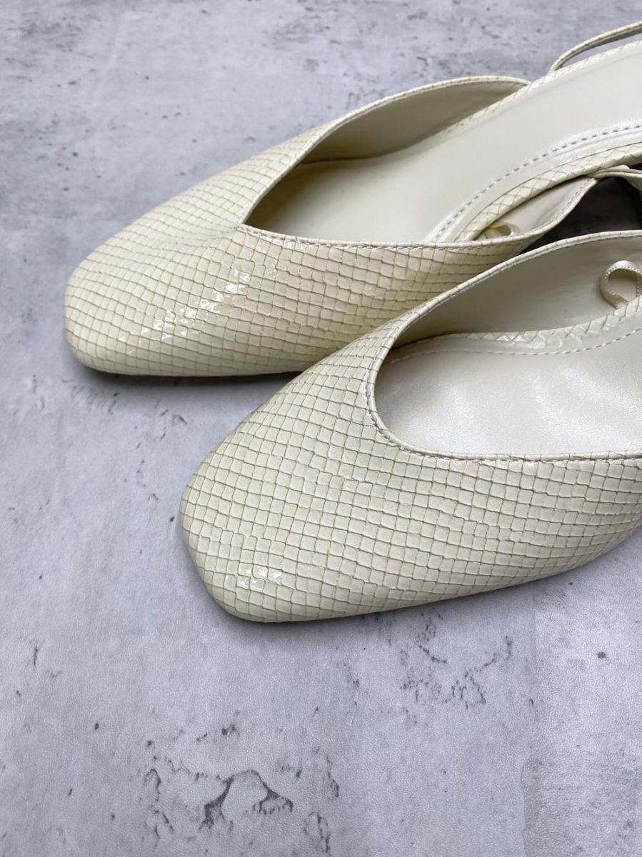 ZARA ザラ 3537/510/850 エンボス加工ワイドヒールミュール サンダル