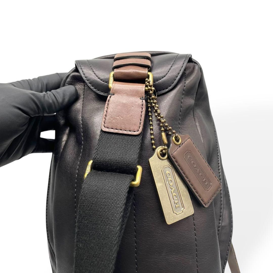 美品 COACH コーチ ボディーバッグ ショルダーバッグ ブルー ブラウン