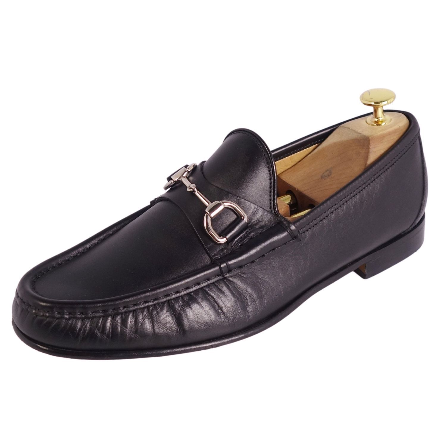 美品 グッチ GUCCI ローファー モカシン ホースビット レザー シューズ 