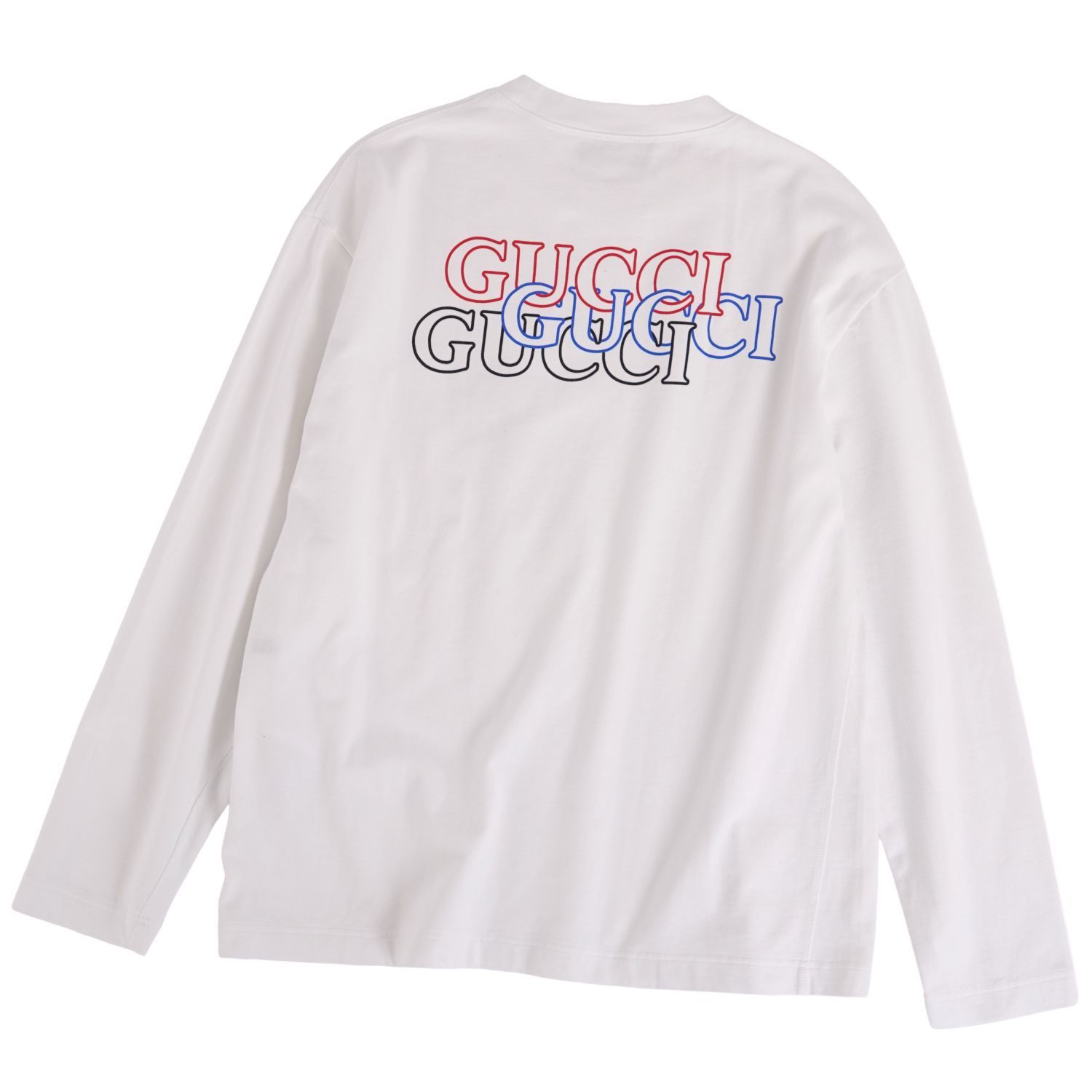 極美品 グッチ GUCCI Tシャツ カットソー ロングスリーブ 長袖 ロゴ プ