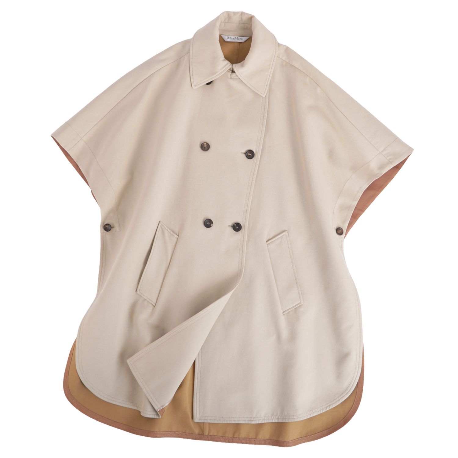 極美品 マックスマーラ Max Mara 白タグ コート ポンチョ ケープ ダブ