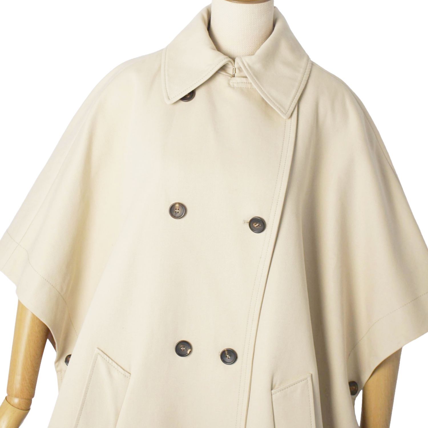 極美品 マックスマーラ Max Mara 白タグ コート ポンチョ ケープ ダブ