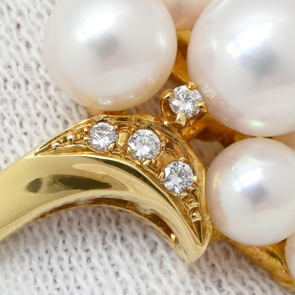 ミキモト MIKIMOTO リング 指輪 パール ダイヤ パールホワイト