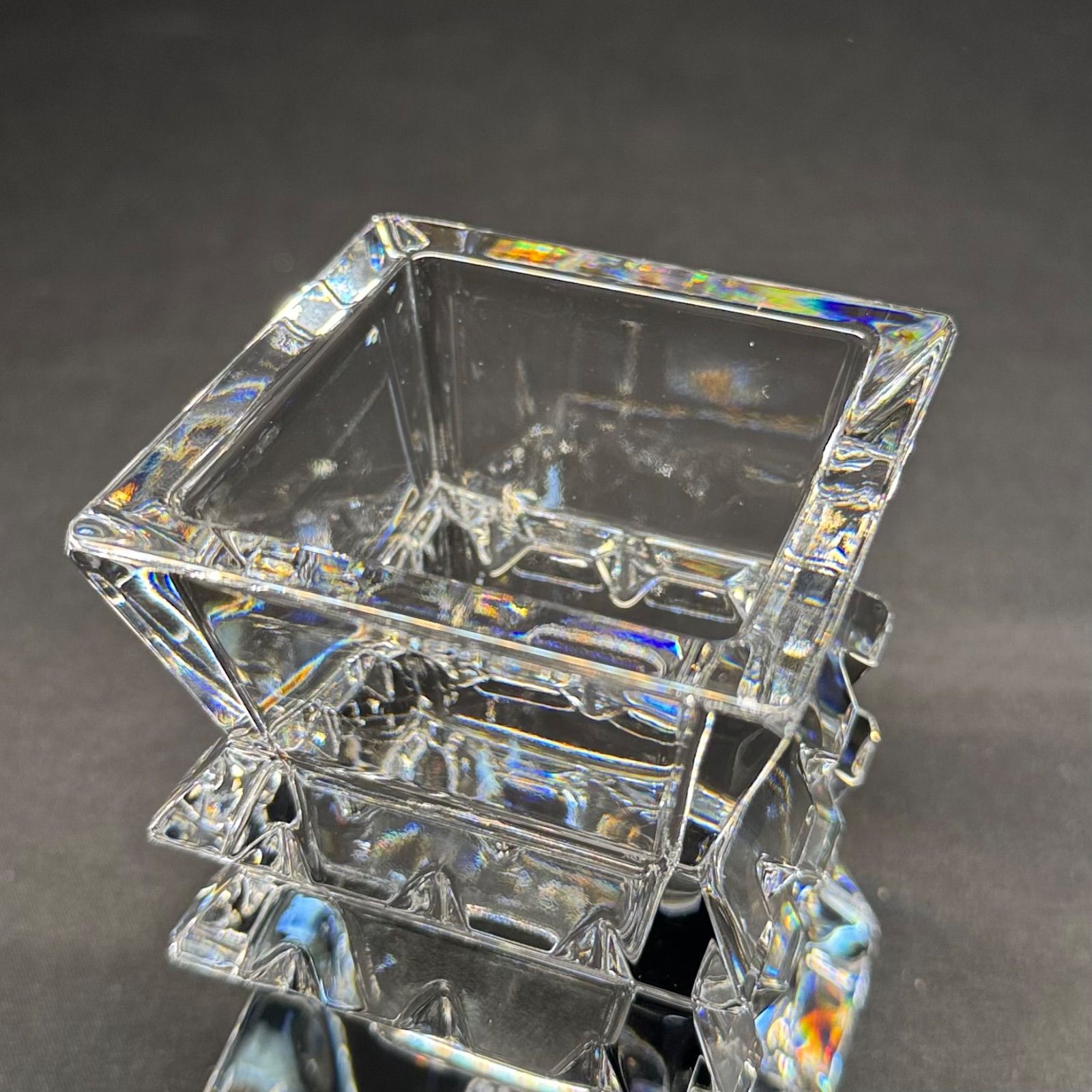 F037 Baccarat バカラ コロンビーヌ フラワーベース 花瓶 小物入れ 箱