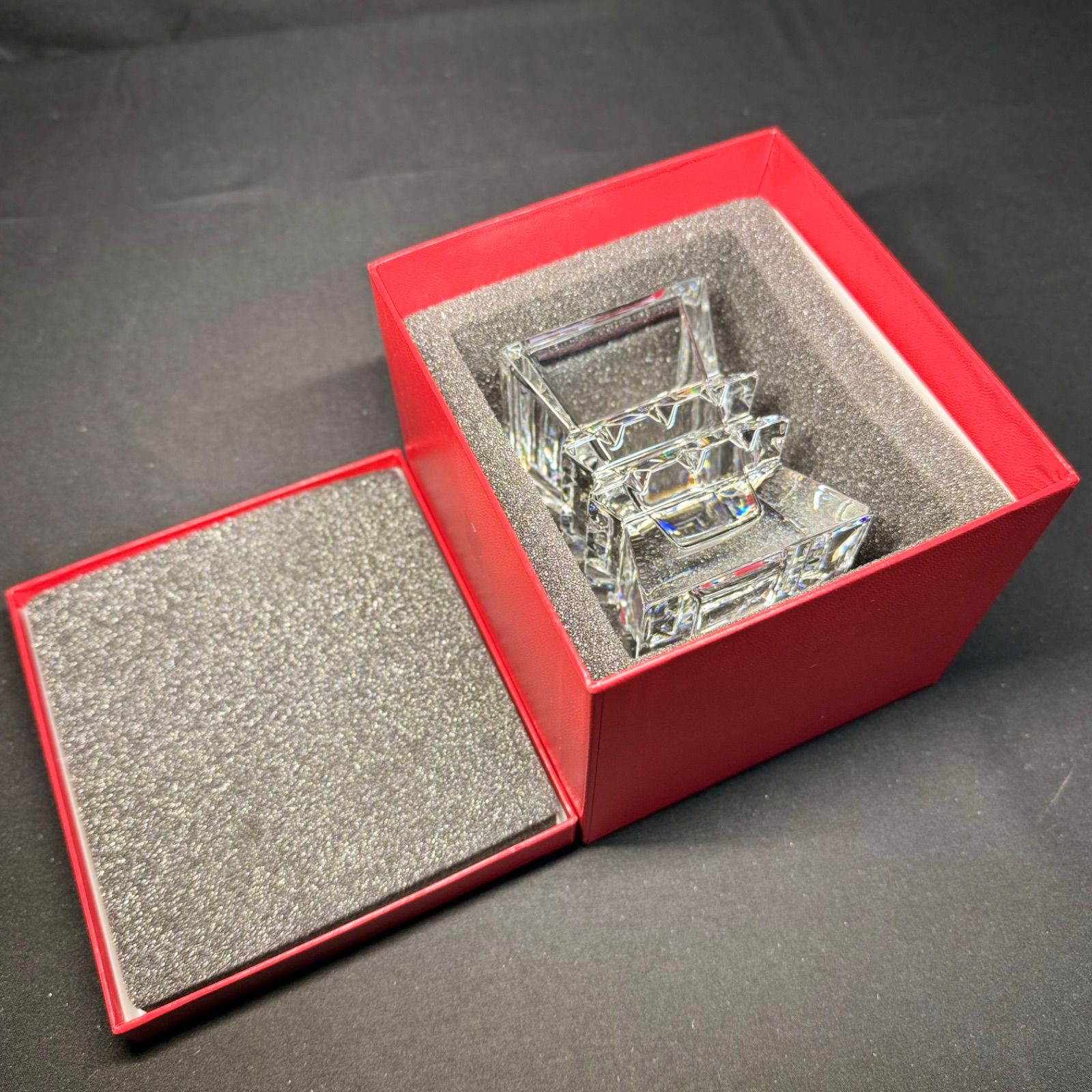 F037 Baccarat バカラ コロンビーヌ フラワーベース 花瓶 小物入れ 箱