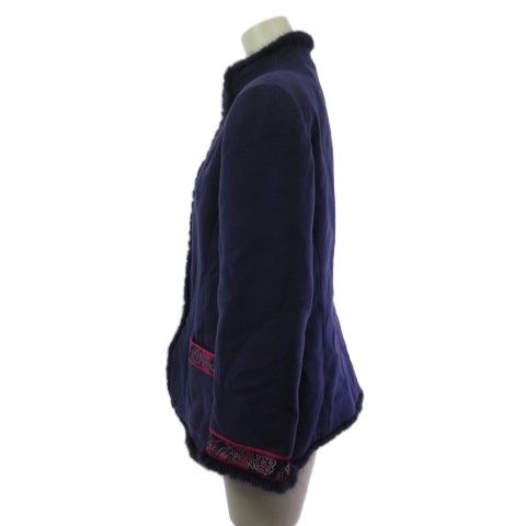 【最高級】レオナール カシミヤ100% ミンクファー ジャケット レオナール LEONARD ファッション カシミヤ ジャケット コート ミンク