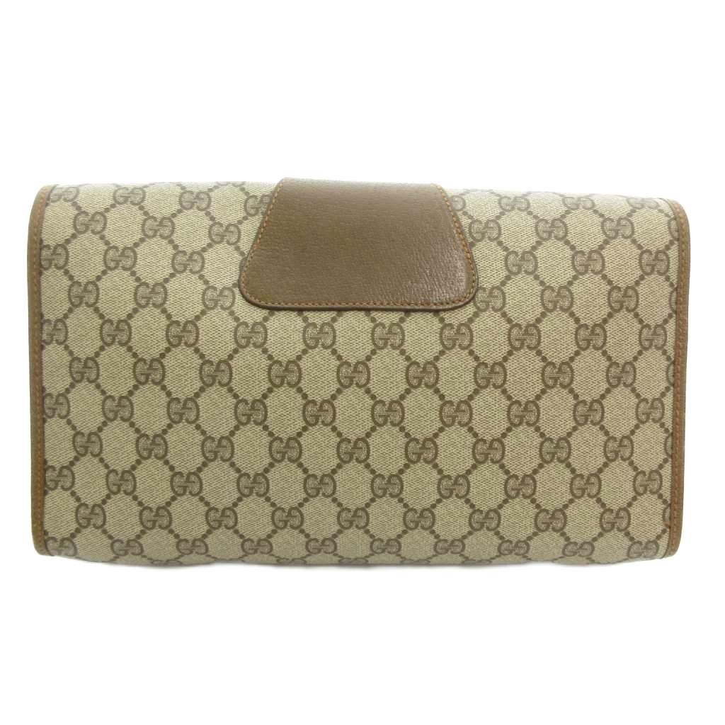 【レア】GUCCI クラッチバッグ シェリーライン GG柄 PVC レザー 茶 グッチ GUCCI オールドグッチ アクセサリーコレクション シェリー