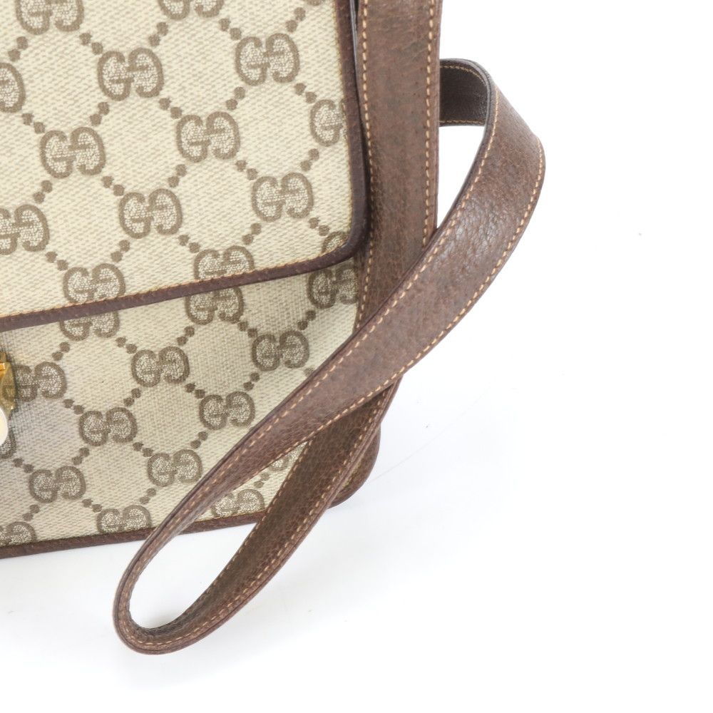 美品 オールドグッチ GG スプリーム レザー ショルダーバッグ 斜め掛け