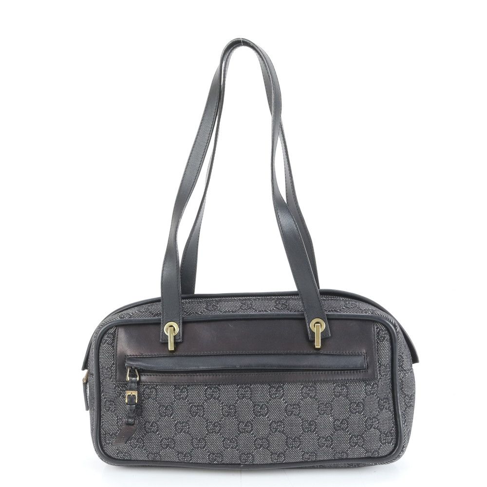 美品 グッチ GG キャンバス 92729 レザー トート バッグ 肩掛け