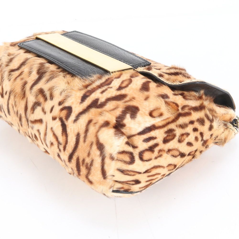 極美品 ジミーチュウ レオパード ヒョウ柄 ハラコ レザー チェーン