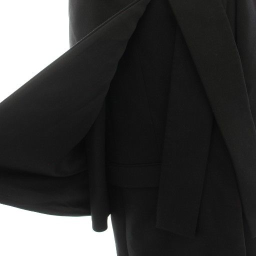 ポールカ PAULE KA ウールコート アウター ミドル ケープ 36 黒