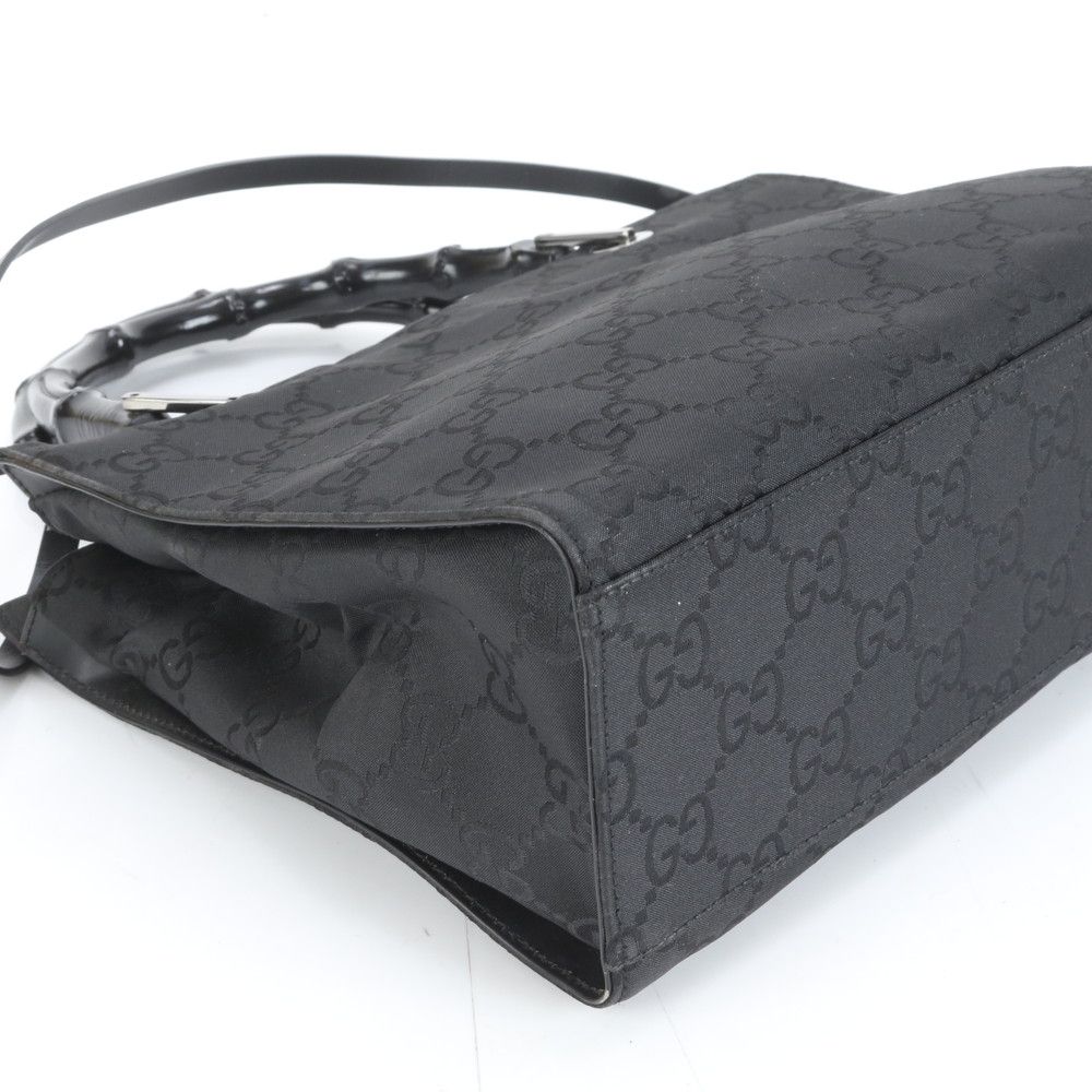 美品 グッチ バンブー GG ナイロン 002 1016 レザー 2WAY ショルダー