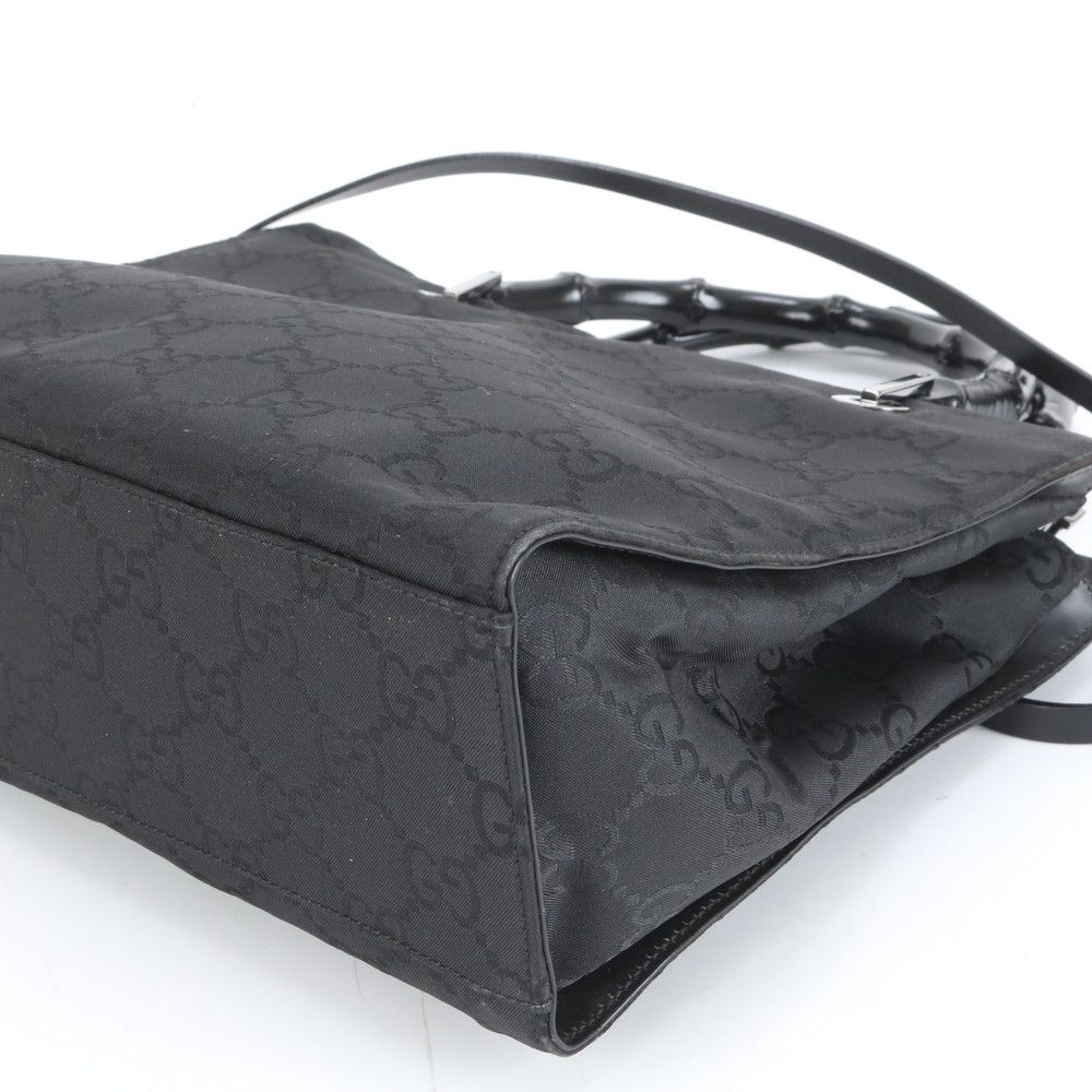 美品 グッチ バンブー GG ナイロン 002 1016 レザー 2WAY ショルダー