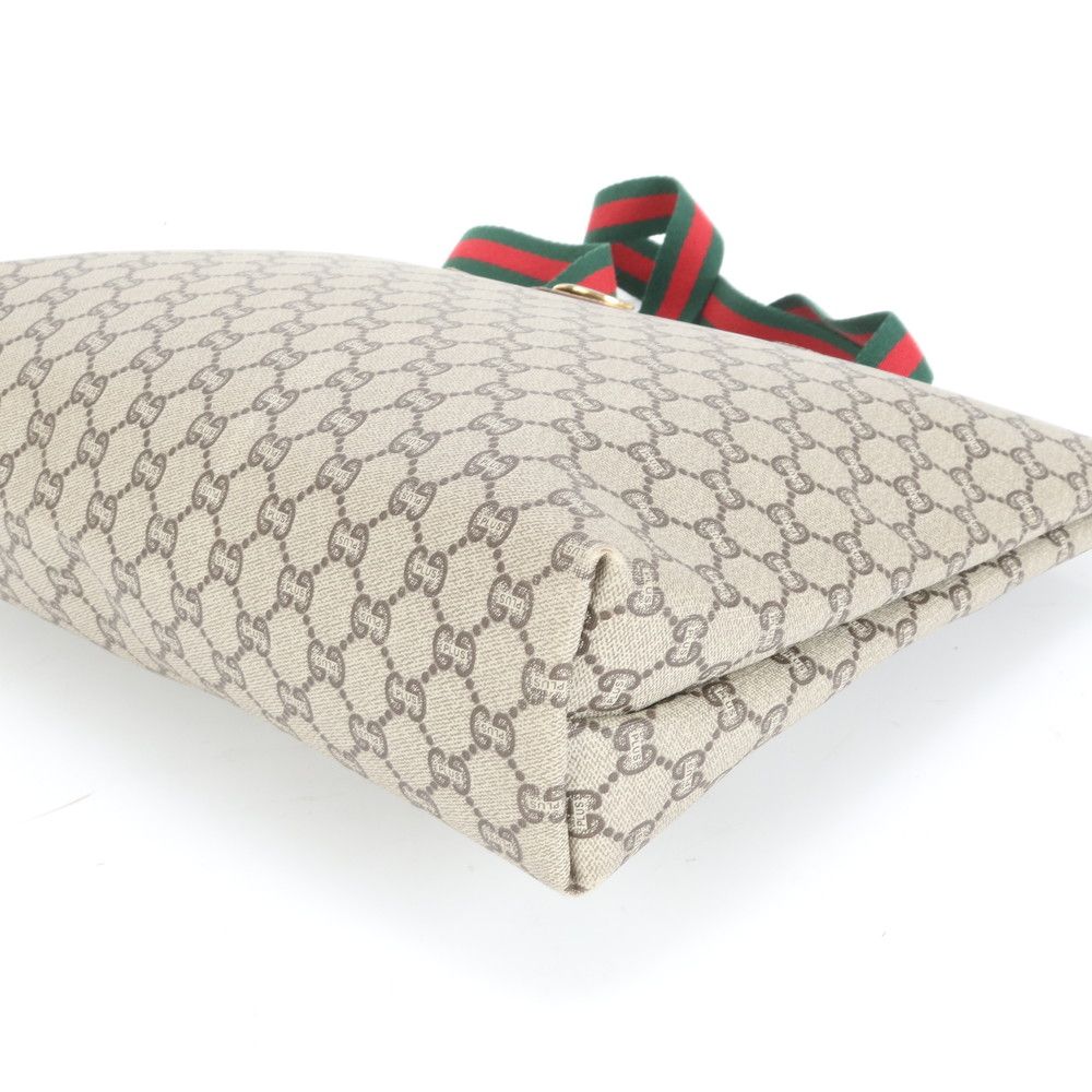 オールドグッチ シェリー ライン GG プラス レザー トート バッグ