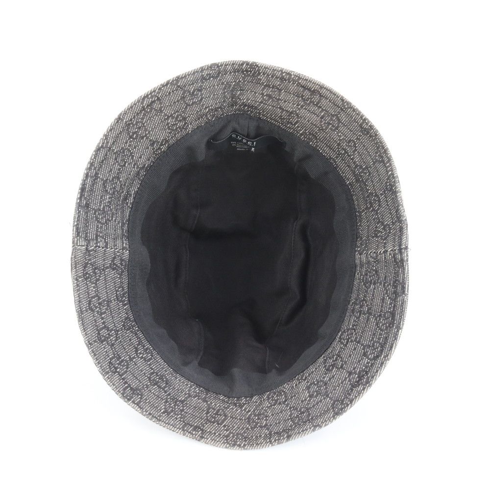 (美品)GUCCI ブラック/デニムハット GGデニム 美品 グッチ GG デニム キャンバス バケット ハット バケハ 帽子