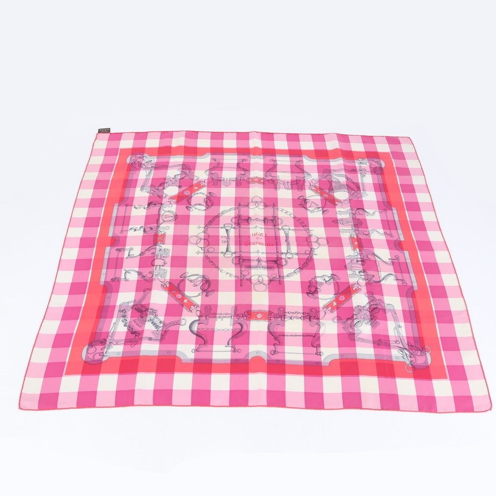 極美品 エルメス タグ付 カレ 90 Mors et Gourmettes 馬銜と鎖