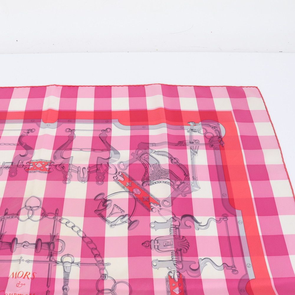 極美品 エルメス タグ付 カレ 90 Mors et Gourmettes 馬銜と鎖