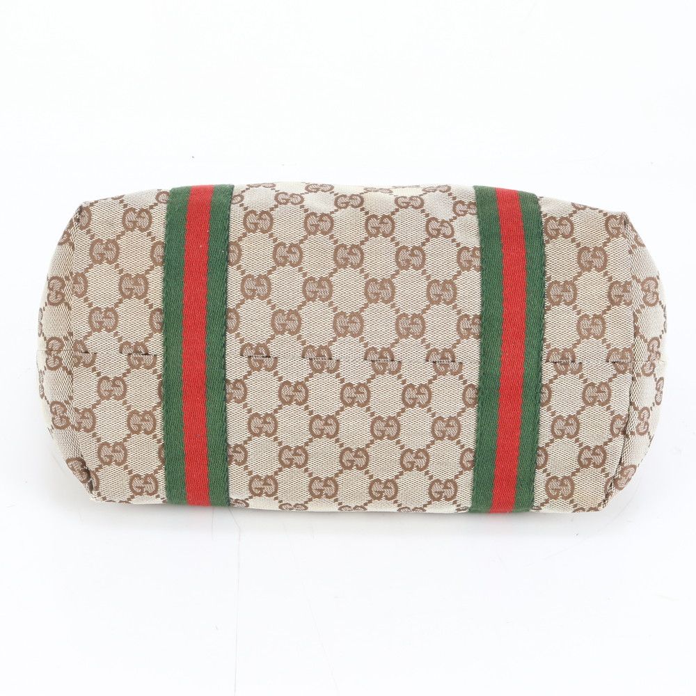 カード付き GUCCI ショルダーバッグ シェリーライン GGキャンバス レザー 極美品 グッチ GG キャンバス シェリー ライン チャーム付 137396