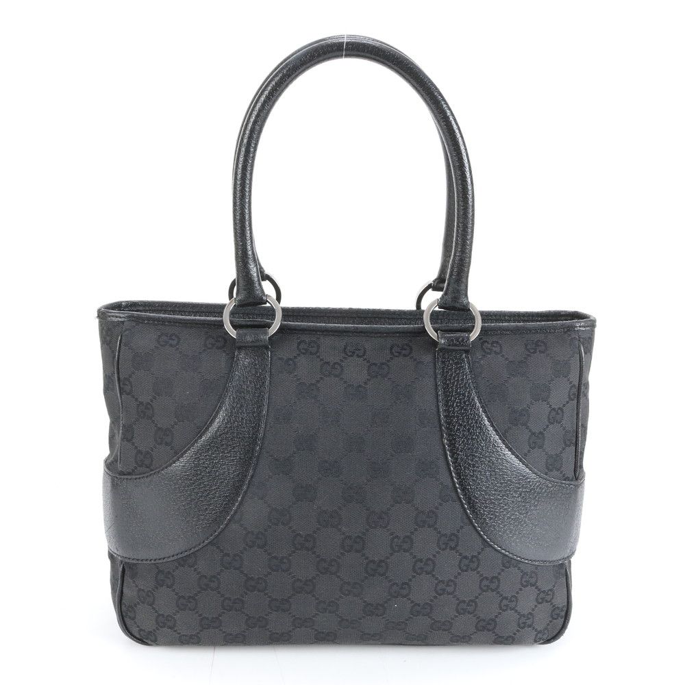 美品 グッチ GG キャンバス 113011 レザー トート バッグ 肩掛け