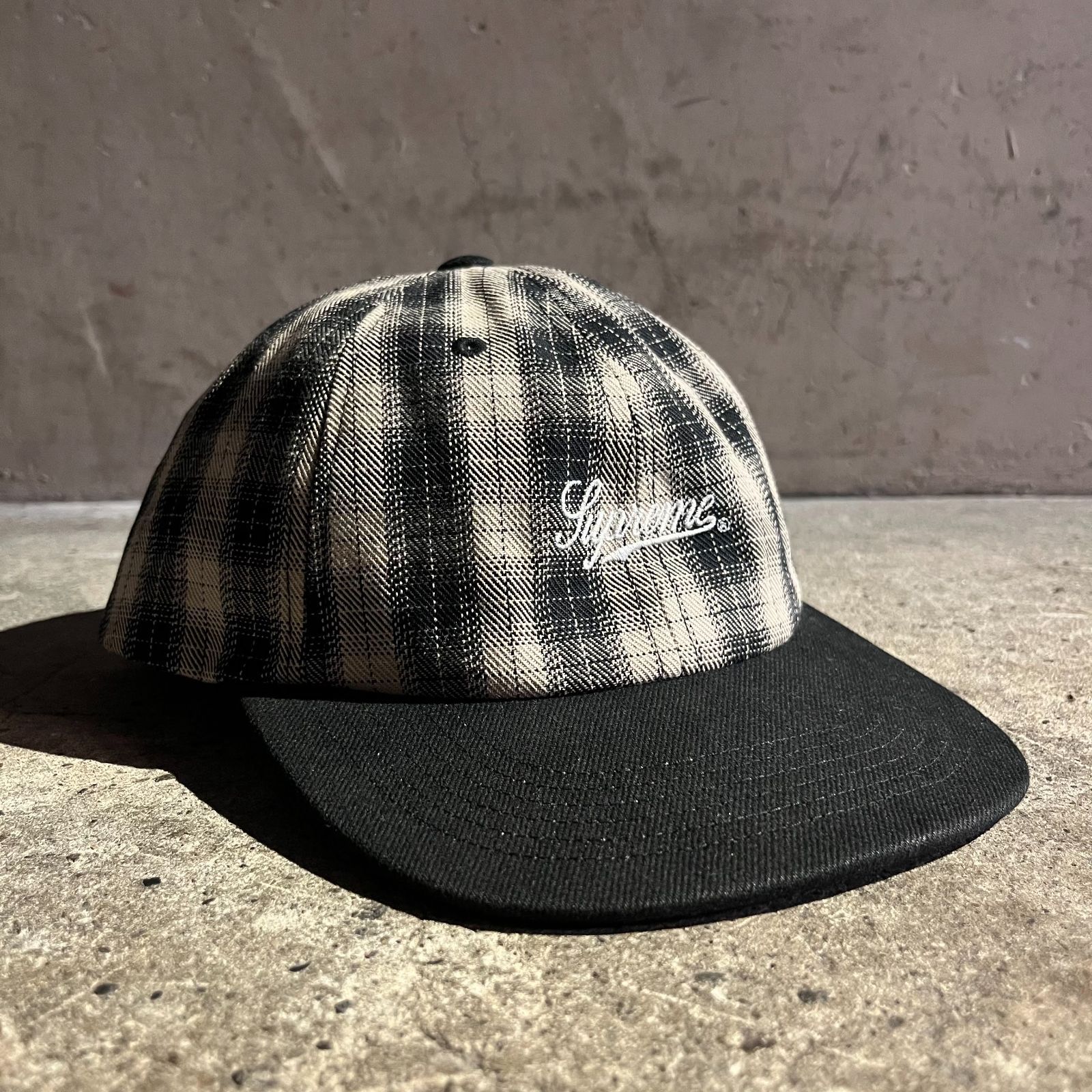 Supreme 24ss Script Logo 6-Panel Black Plaid シュプリーム 2024ss
