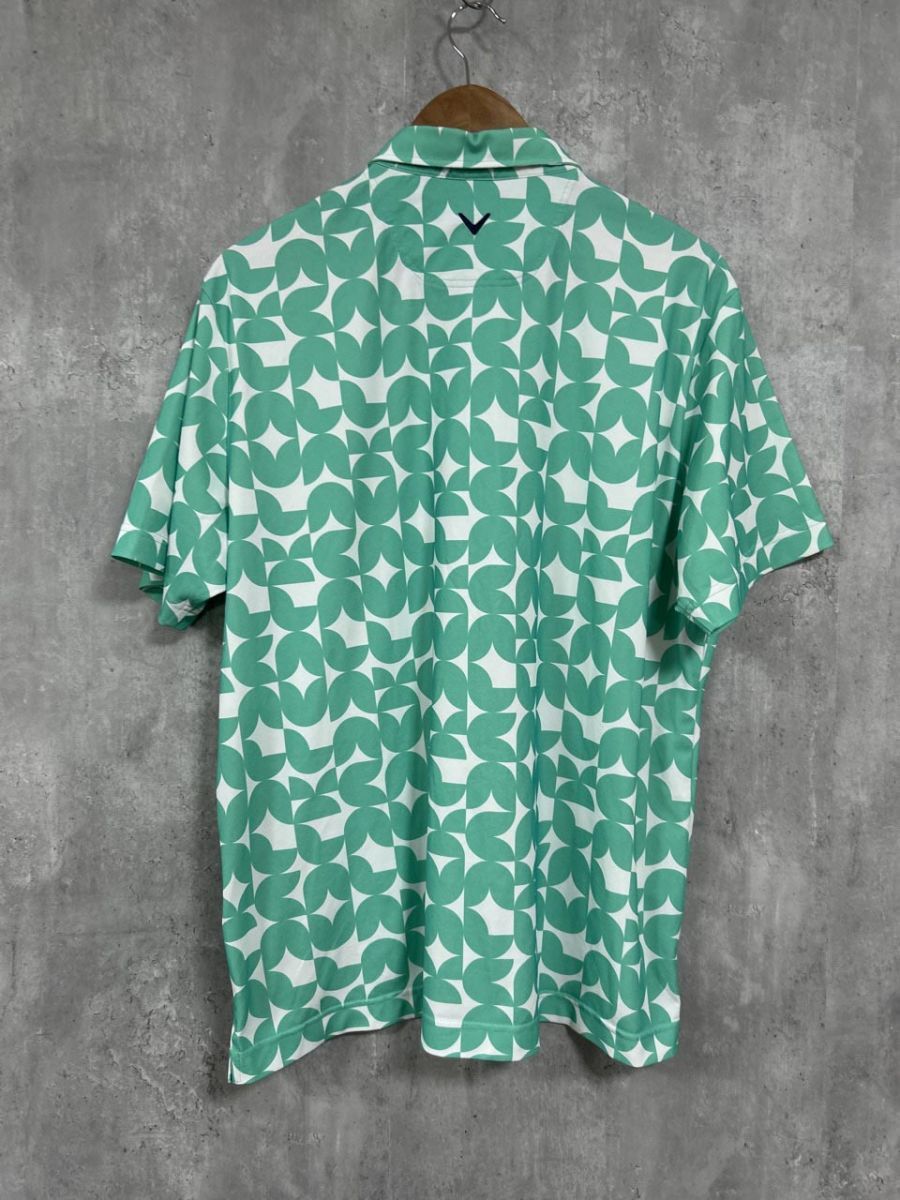 Callaway カラフル葉柄ポロシャツ Callaway キャロウェイ ドット ポロシャツ size3L/緑 □◇ レディース