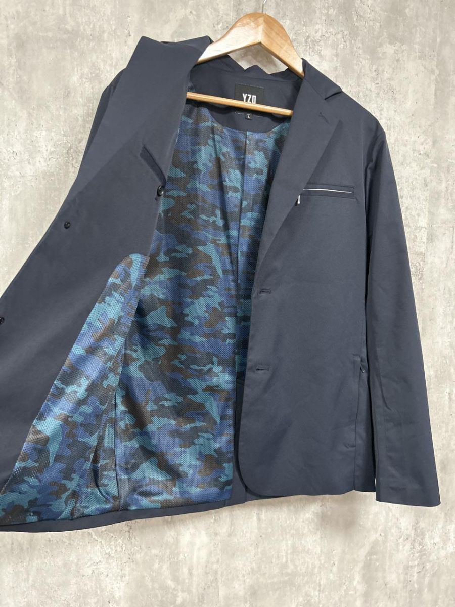 YZO ワークウェアスーツ インナー 迷彩柄 テーラード ジャケット sizeL