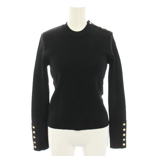 ソブ sov. ダブスタ ダル糸プルオーバーニット セーター 長袖 36 黒