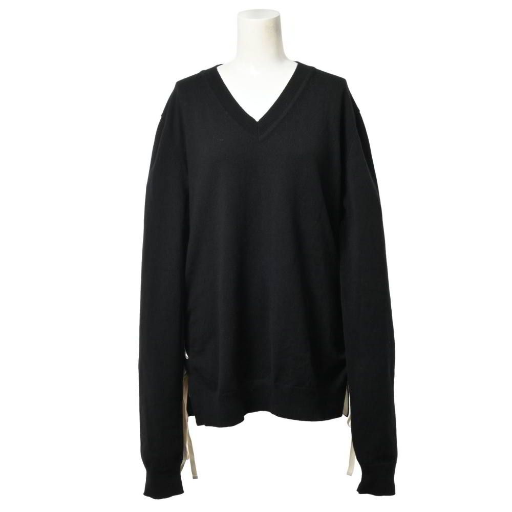 JIL SANDER サイド編み込み カシミヤ Vネック ニット - メルカリ