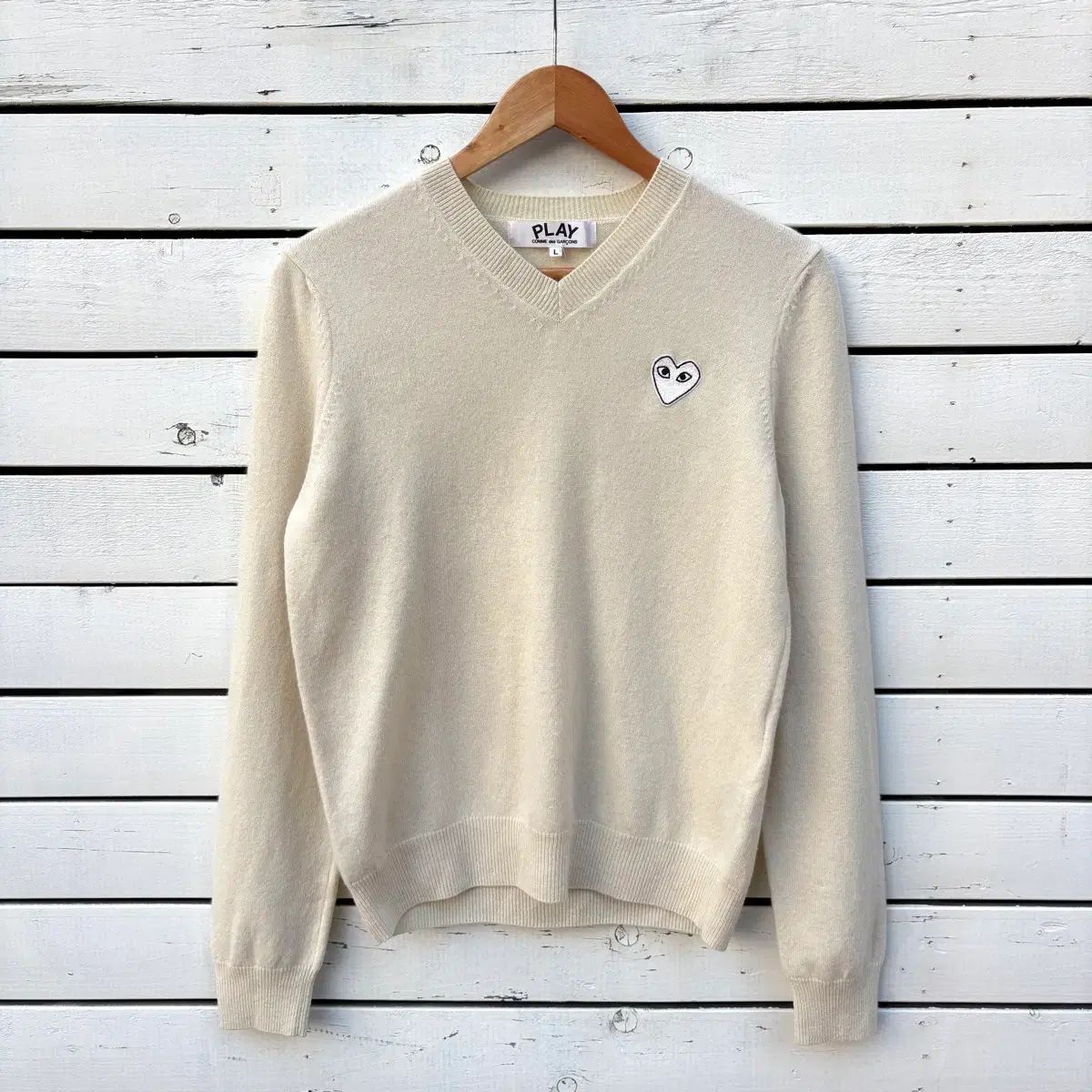 COMME des GARCONS 꼼데가르송 ウール Vネック ニット - メルカリ