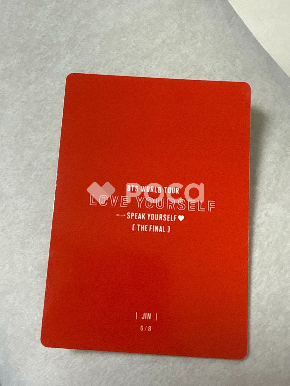 BTS ジン BTS WORLD TOUR 'LOVE YOURSELF: SPEAK YOURSELF' THE FINAL