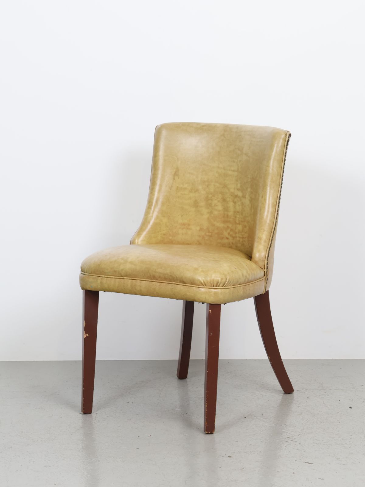 1970年代 ヴィンテージ ウッドフレーム ベージュビニールレザー