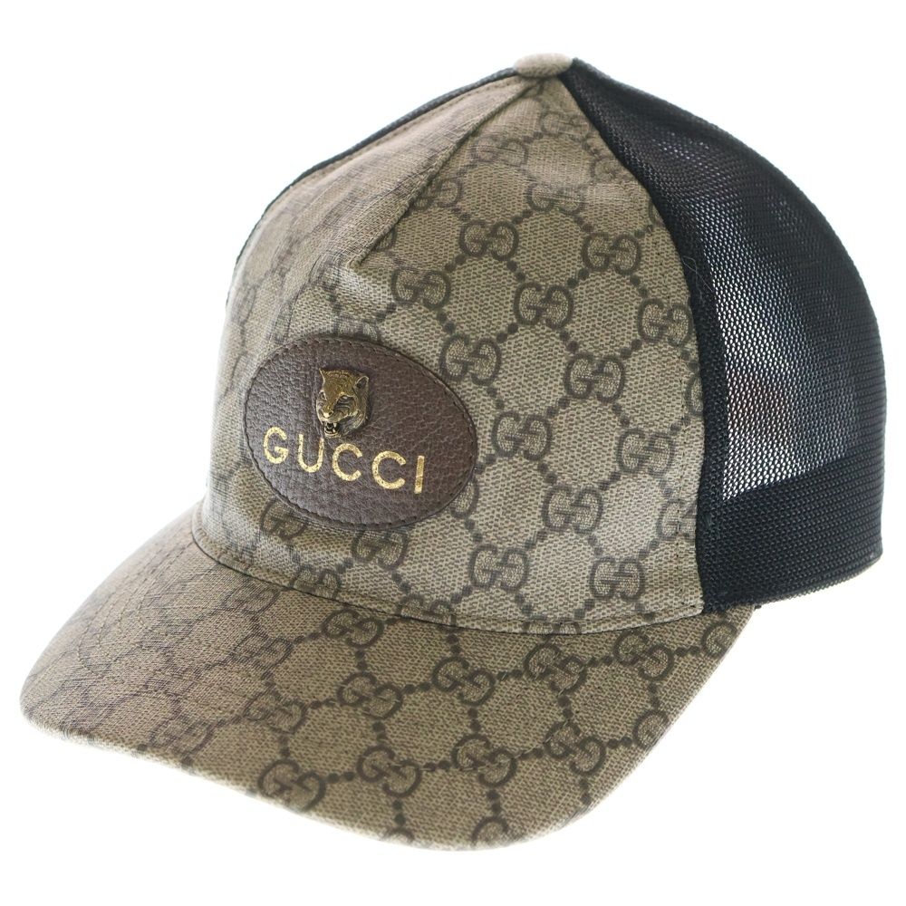 GUCCI (グッチ) GGスプリーム タイガー メッシュキャップ ベージュ #M