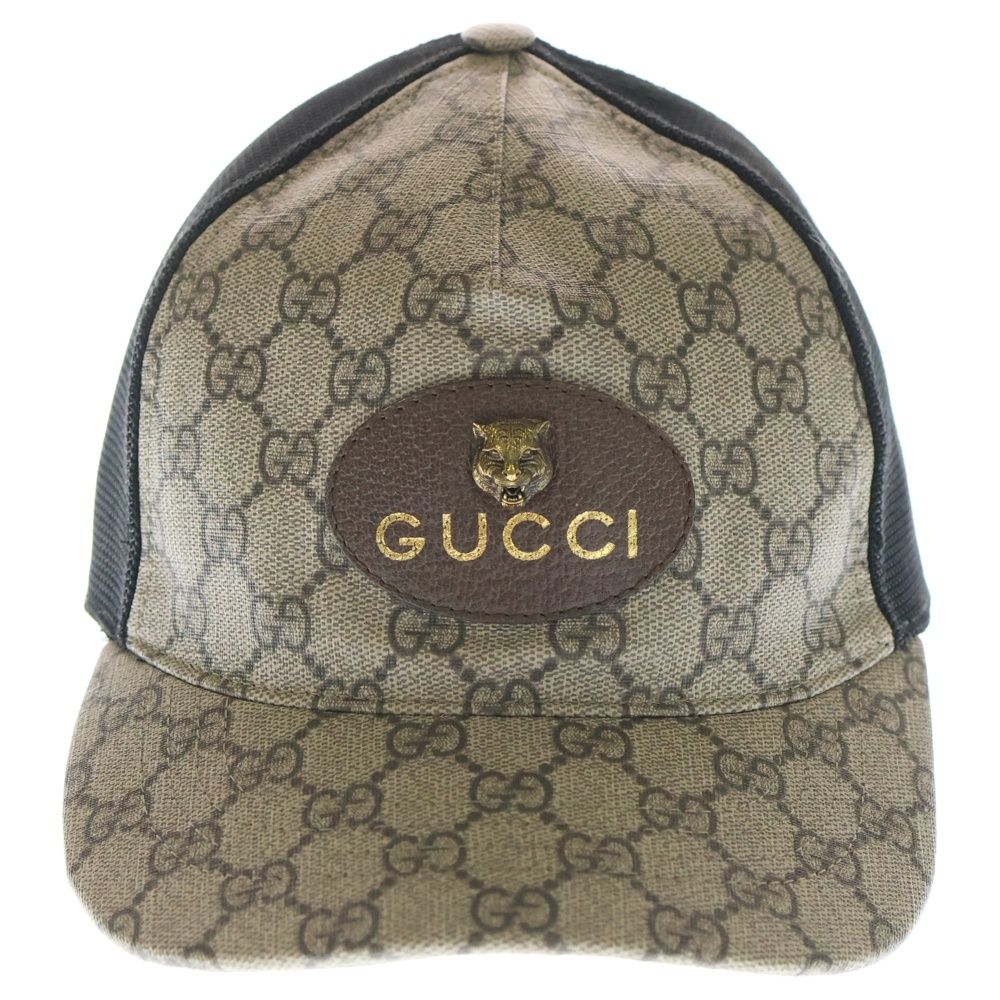 GUCCI (グッチ) GGスプリーム タイガー メッシュキャップ ベージュ #M