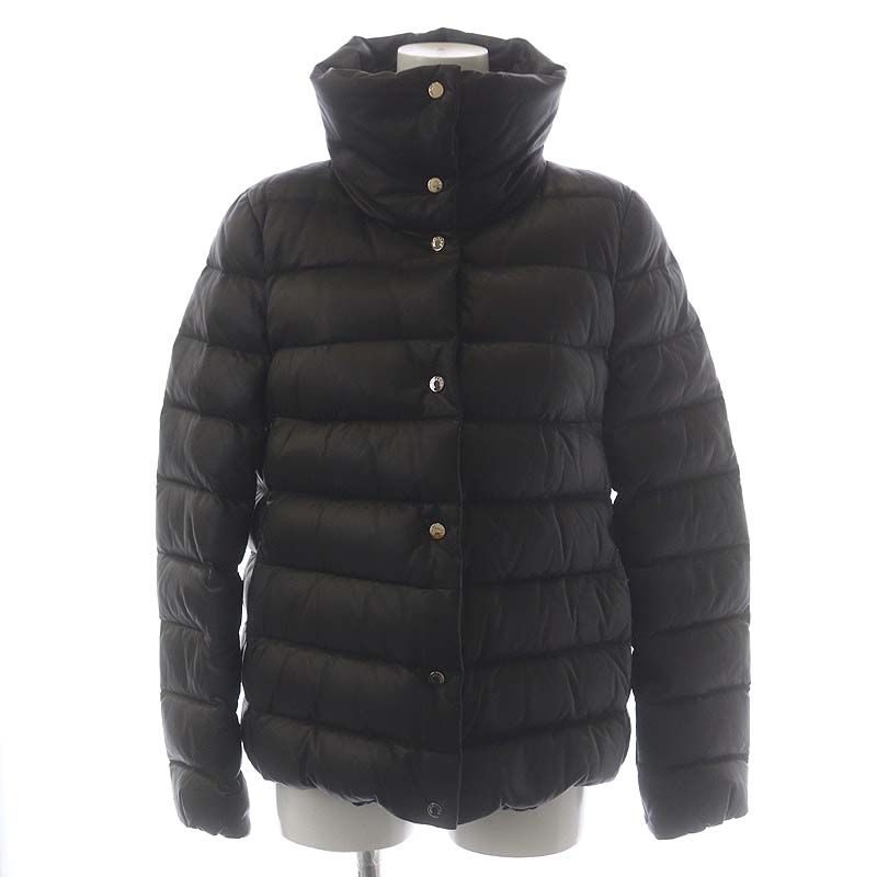 モンクレール PLESY レザー ダウンジャケット アウター 1 黒　羊革 モンクレール MONCLER PLESY レザー ダウンジャケット アウター 羊革