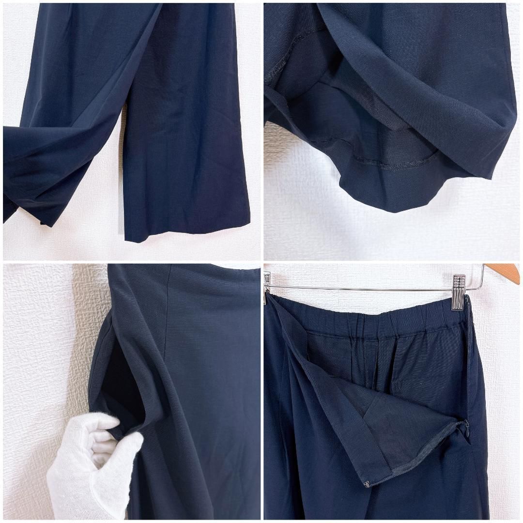 美品】J.PRESS ワイドパンツセットアップスーツ 9 無地 ネイビー 