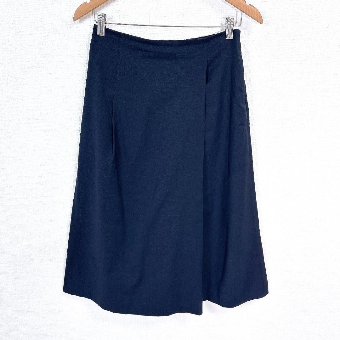 美品】J.PRESS ワイドパンツセットアップスーツ 9 無地 ネイビー 