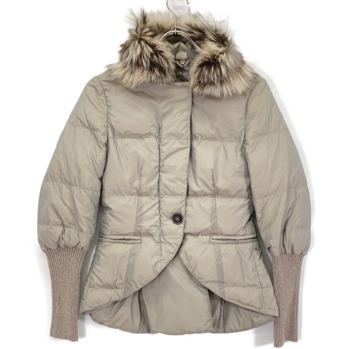 BRUNELLO CUCINELLI ブルネロクチネリ ﾍﾞｰｼﾞｭ ﾅｲﾛﾝ ｶｼﾐﾔ ﾌｧｰ付き