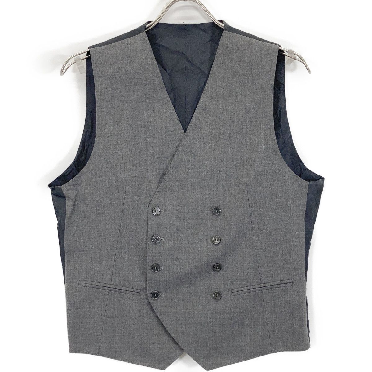 未使用 タリアトーレ ウール ベスト ジレ 44 グレー イタリア製 メンズ TAGLIATORE タリアトーレ KLAUS/F ｸﾞﾚｰ ｳｰﾙ ﾀﾞﾌﾞﾙ釦2 ﾍﾞｽﾄ/ｼﾞﾚ 46
