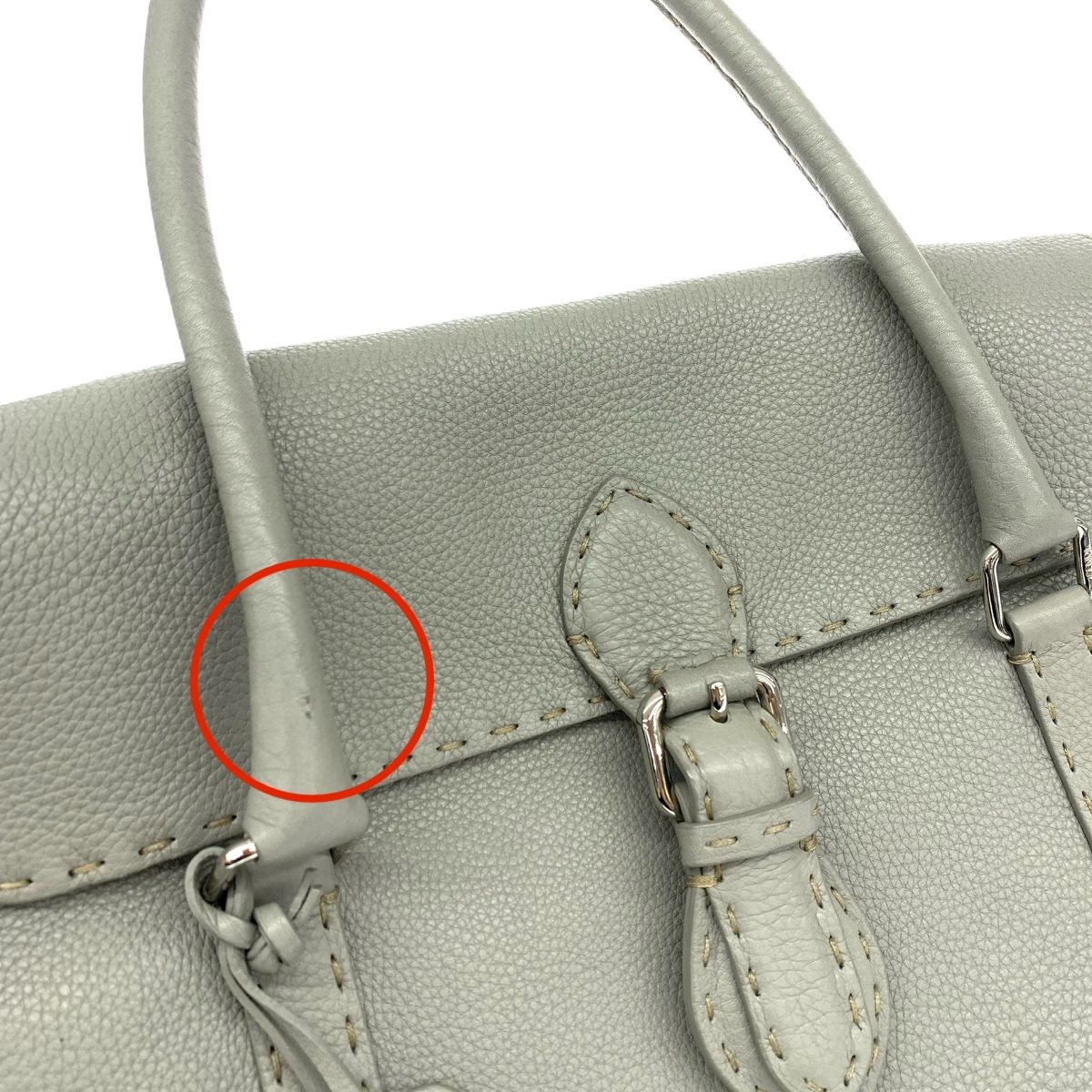 FENDI フェンディ トートバッグ/ミニリンダ/セレリア レザー グレー 