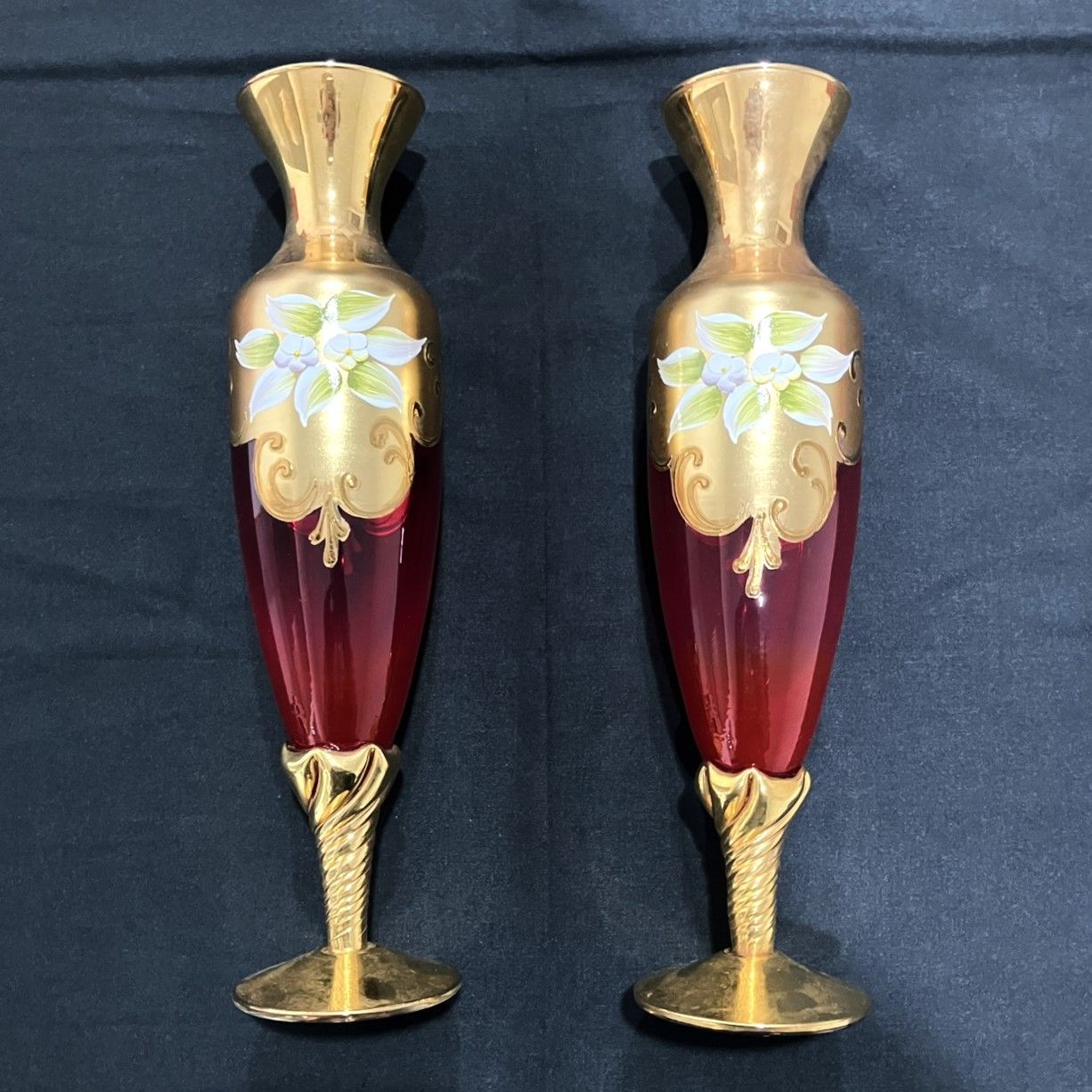 ベネチアングラス 花瓶 花瓶 ムラーノガラス 一輪挿し イタリア 花柄 2