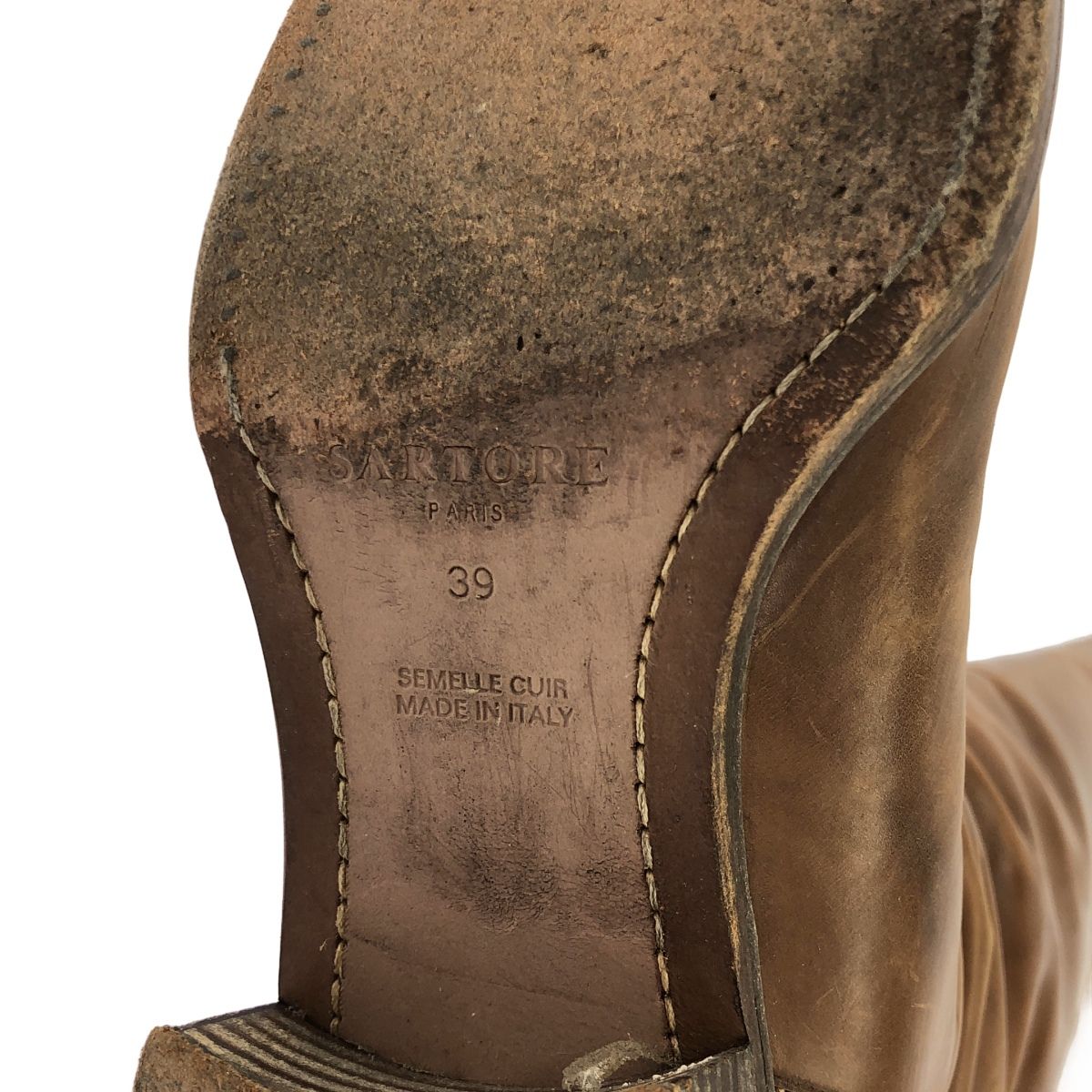 SARTORE サルトル レザーロングジョッキーブーツ ブラウン 39 - メルカリ