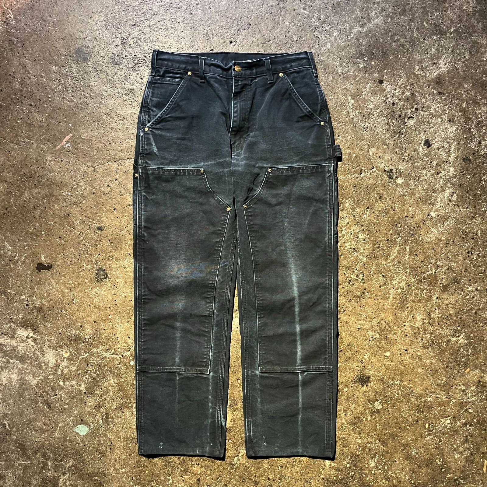 carhartt USA製 ダブルニーペインターパンツ ブラック W31 カーハート