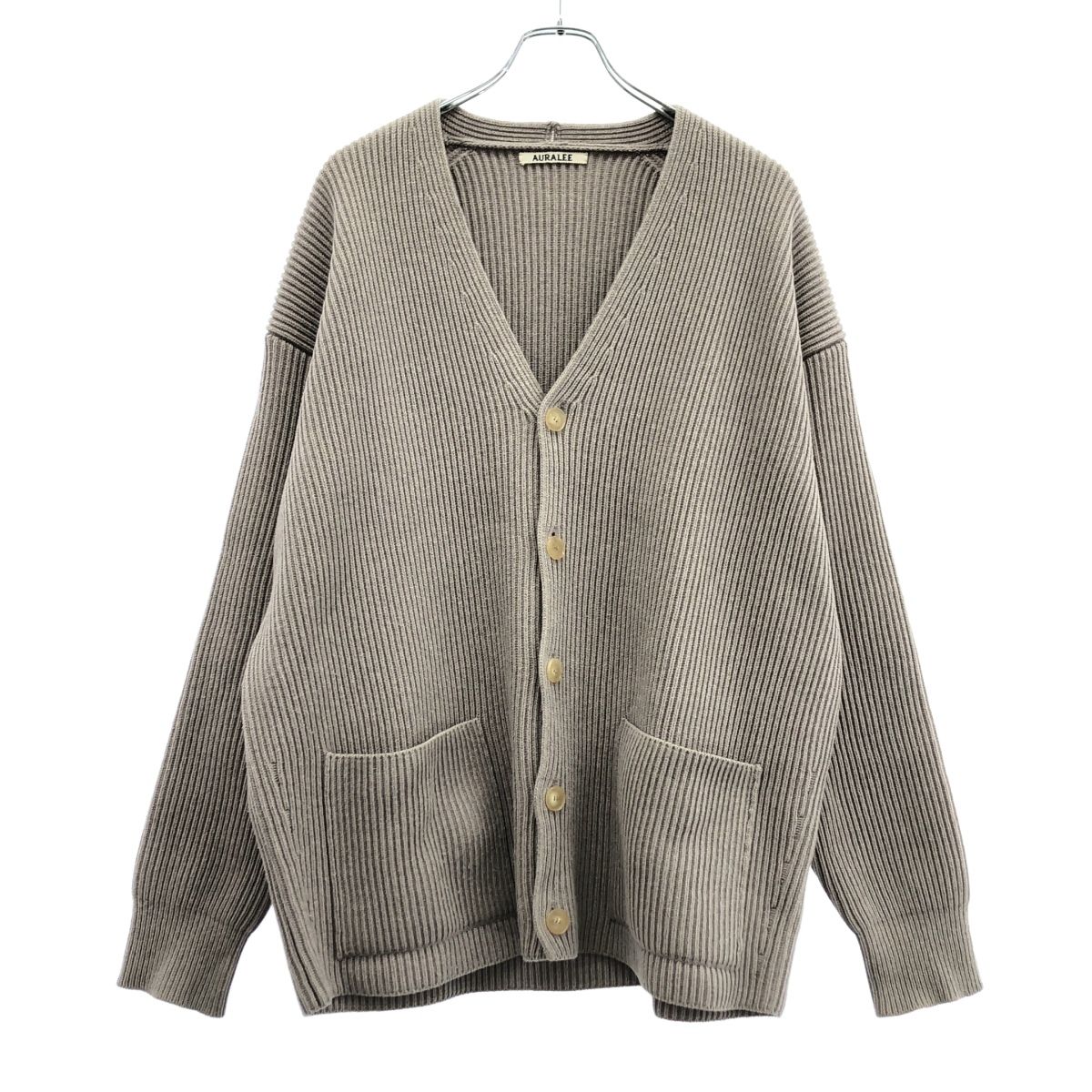 AURALEE オーラリー 21AW SUPER FINE WOOL RIB KNIT BIG CARDIGAN