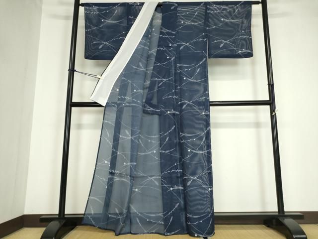 平和屋着物＊夏物　小紋　縦絽　露芝文　洗える着物　DABA4534az 平和屋着物＊夏物 小紋 縦絽 露芝文 洗える着物 DABA4534az 【公式通販】