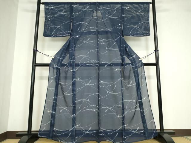 平和屋着物＊夏物　小紋　縦絽　露芝文　洗える着物　DABA4534az 平和屋着物＊夏物 小紋 縦絽 露芝文 洗える着物 DABA4534az 【公式通販】